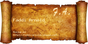 Faddi Arnold névjegykártya